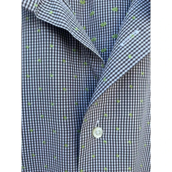 ETRO Milano Mens Long Sleeve Button Down Embroidered Slim Fit Plaid Shirts Sz 39 - Picture 2 of 8